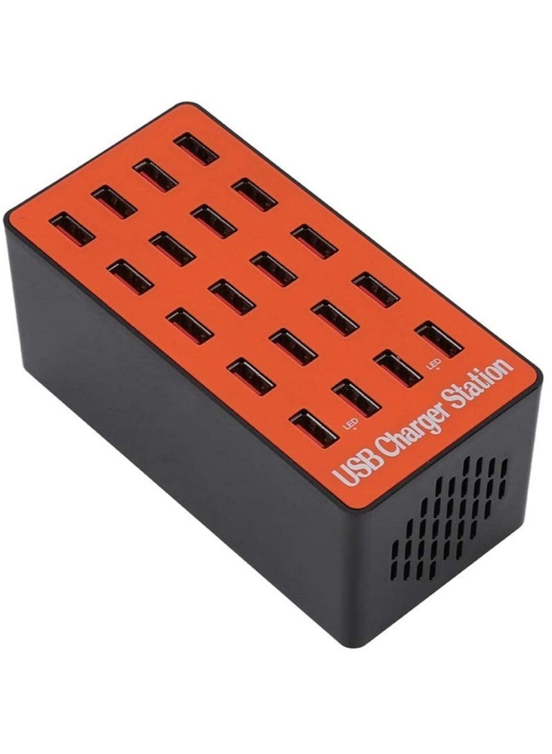 Gravity Portable 20 Ports USB Hub,Fast Heat Dissipation Safe Charging USB Charging Station 18A/5V Large Output,70% Working Efficiency,for MP3/MP4/Phone/Android/Tablet PC(UK 250 V) - Image 1