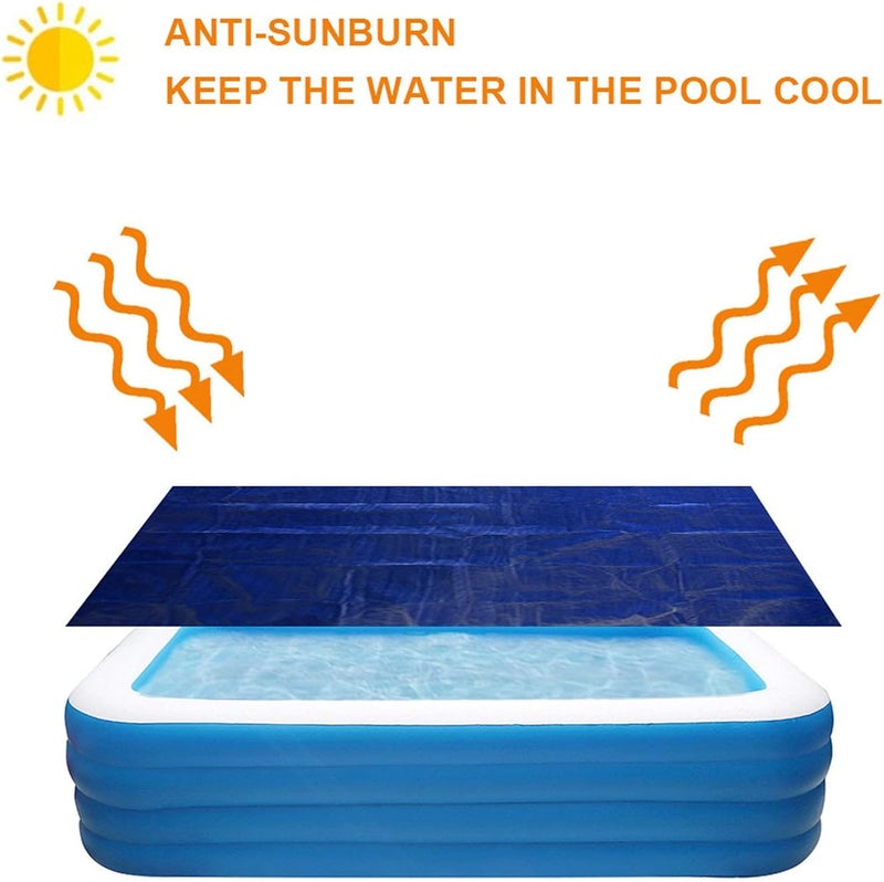 cheekyglo Solar Round Pool Cover for inground pools Easy Set Pool Cover Above Ground Pool Heater Round Solar Cover for Swimming Pool Keeps Out Leaves Debris Dirt Insects Quick Set (A/112''x72.8'') - Image 2