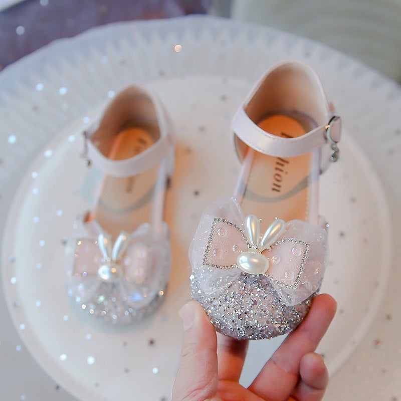 Girls Princess Shoes Baby Soft Sole Sandals Children Summer Bow Pearl Shoes Little Girl Shoes - Image 1