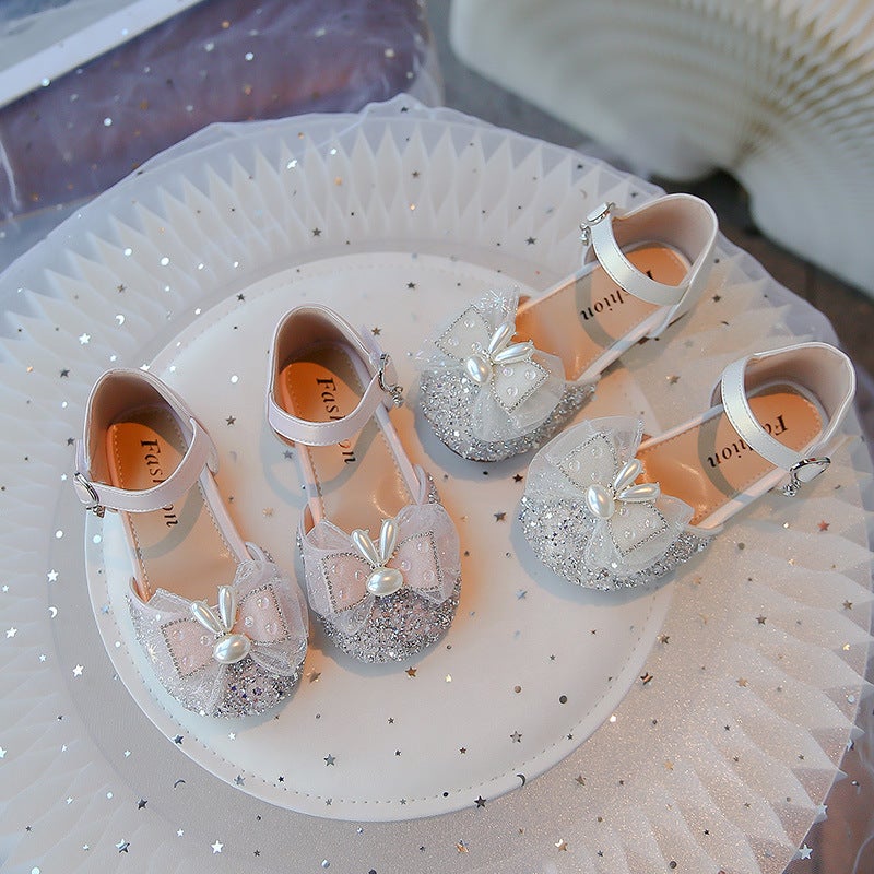 Girls Princess Shoes Baby Soft Sole Sandals Children Summer Bow Pearl Shoes Little Girl Shoes - Image 2