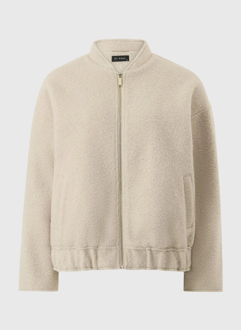 ماتلان Et Vous Cream Textured Bomber Jacket