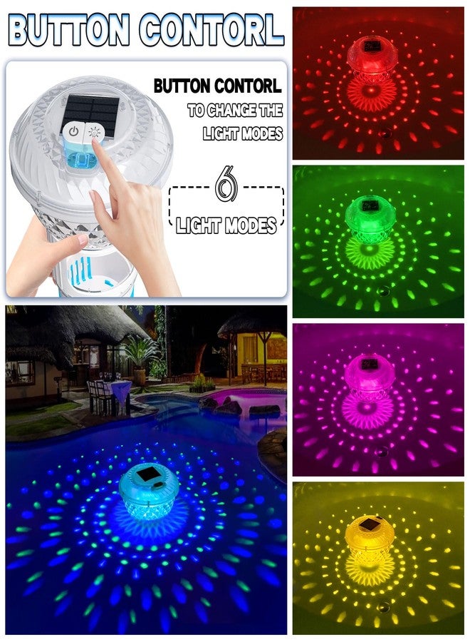 FineBud Solar Pool Chlorine Floater, Chlorine Floater with Colorful Lights, Button Control Floating Pool Chlorine Dispenser for Hot Tub - Image 3