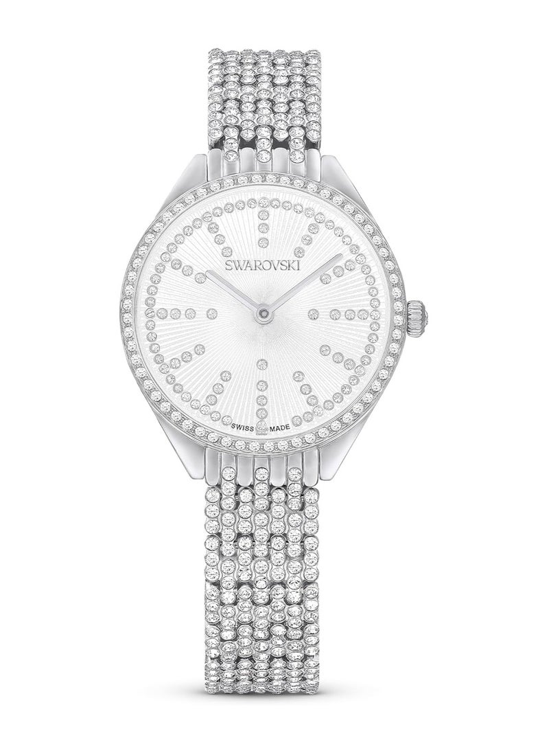 SWAROVSKI - Attract watch Swiss Made, Full pavé, Crystal bracelet, Silver tone, Stainless steel - Image 1