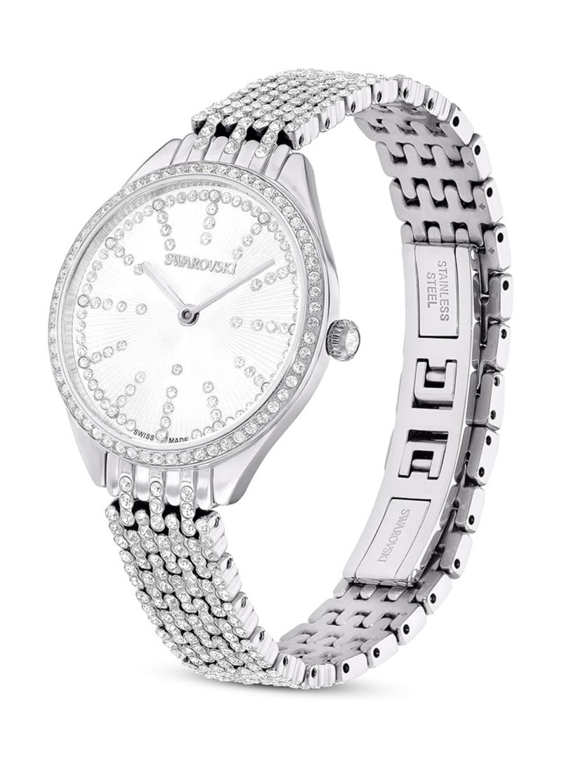 SWAROVSKI - Attract watch Swiss Made, Full pavé, Crystal bracelet, Silver tone, Stainless steel - Image 1
