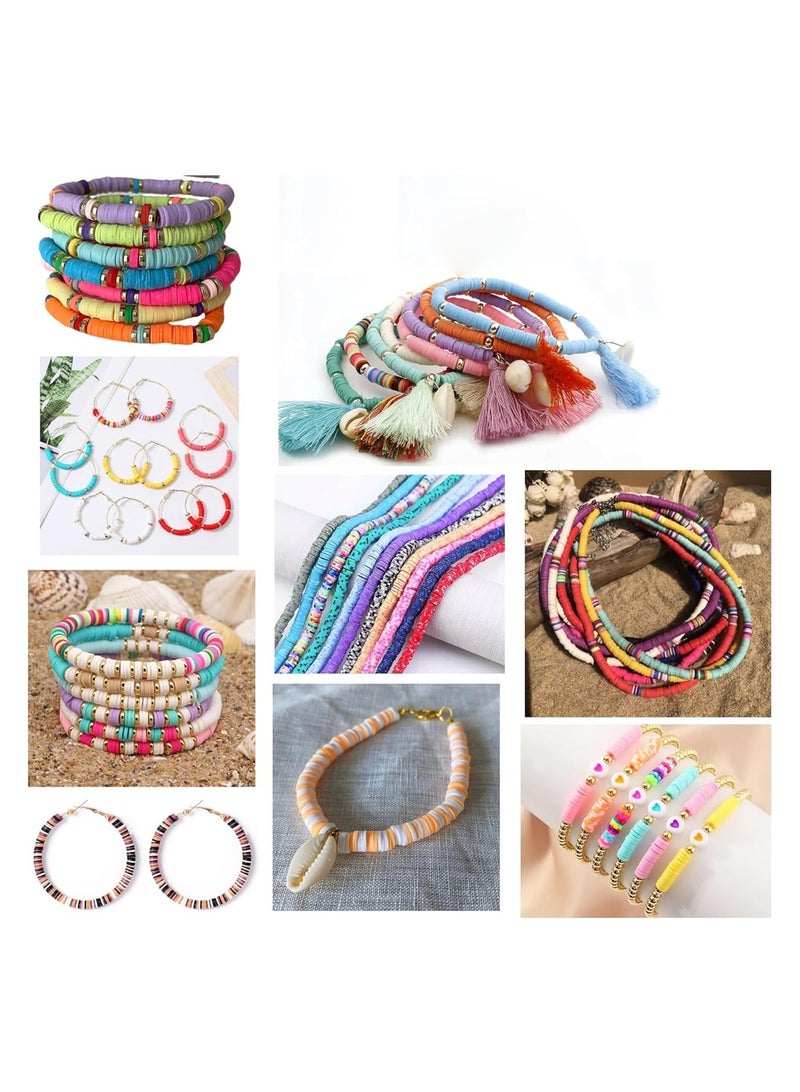 SYOSI Clay Beads Bracelet Making Kit 6000 pcs Polymer Beads Spacer Clay Heishi Beads for Bracelet Jewelry Making DIY Bracelet Making Kit for Kids Teens Ages 8-12 24 Color Rainbow Pack 6mm Bead - Image 2
