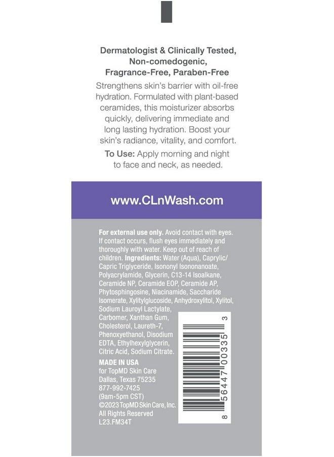 cln - CLn® Facial Moisturizer - Soothes & Calms Skin, Helps Reduce Appearance of Redness, Locks in Moisture without Clogging Pores, Dermatologist & Clinically Tested, 3.4 oz. - Image 1