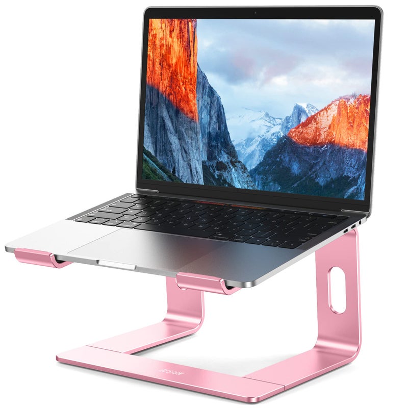 BESIGN LS03 Aluminum Laptop Stand, Ergonomic Detachable Computer Stand, Notebook Holder Compatible with Air, Pro, Dell, HP, Lenovo More 10-15.6" Laptops, Pink - Image 1