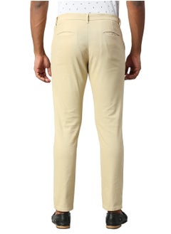 Dennis Lingo Men's Tapered Fit Light Khaki Cotton Chinos - Mid-Rise, Full Length, Button & Zip Closure  - Image 5