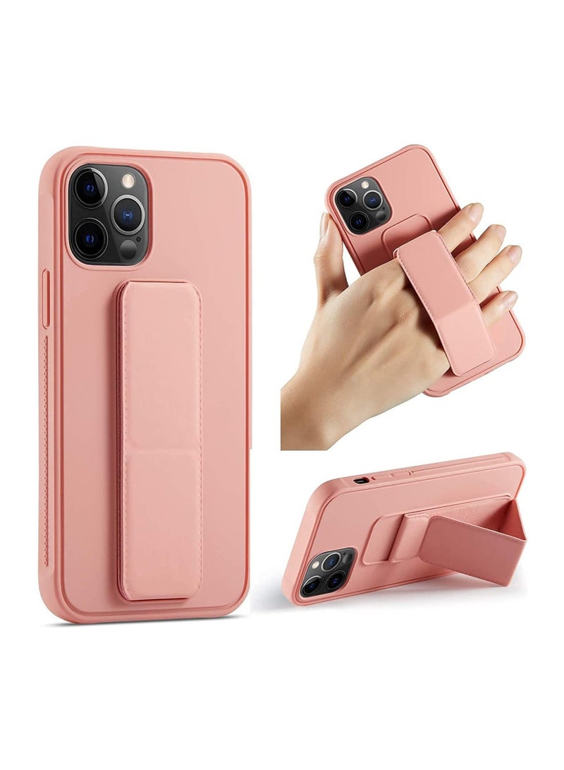 iPhone 13 pro Max 6.7" Case with Magnetic Stand & Holder, Premium Silicone Vertical & Horizontal Hand Strap and Grip and Multi Stand, Car Mount Kickstand Case Finger Strap Cover - Image 1