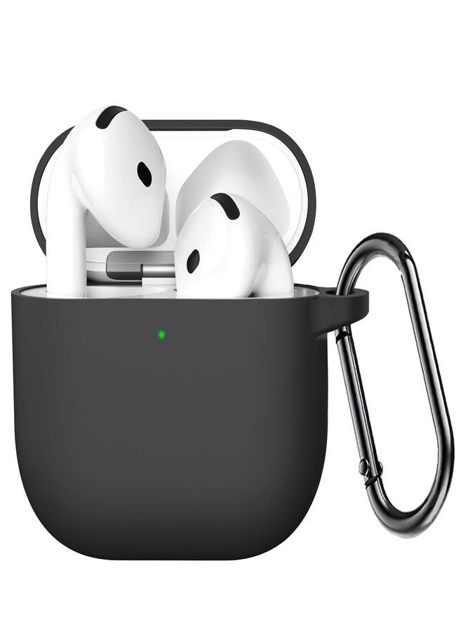 USTIYA Case for AirPods 4 2024 Wireless Headphones Protection Cover Full-Body Soft Silicone with Keychain Headphone Accessories Funda Carcasa (Black) - Image 1