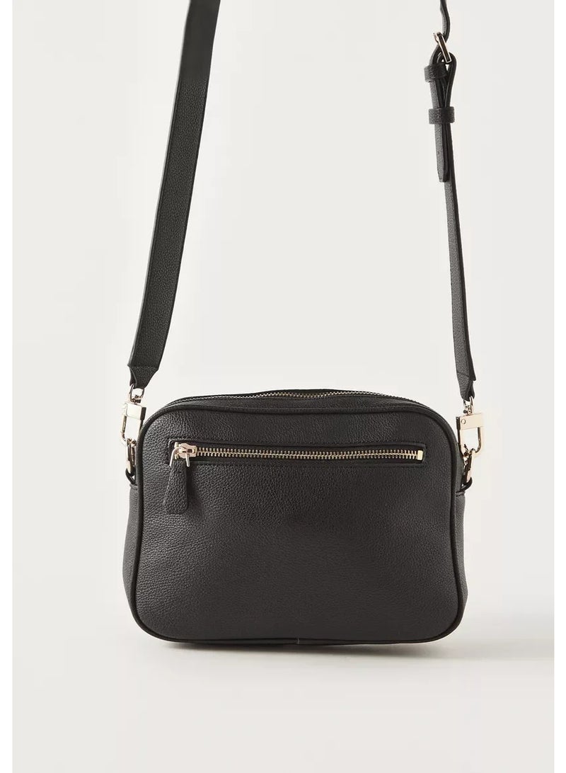 GUESS Lifestyle Crossbody Bag – Black (Detachable Strap, Textured Finish) - Image 4