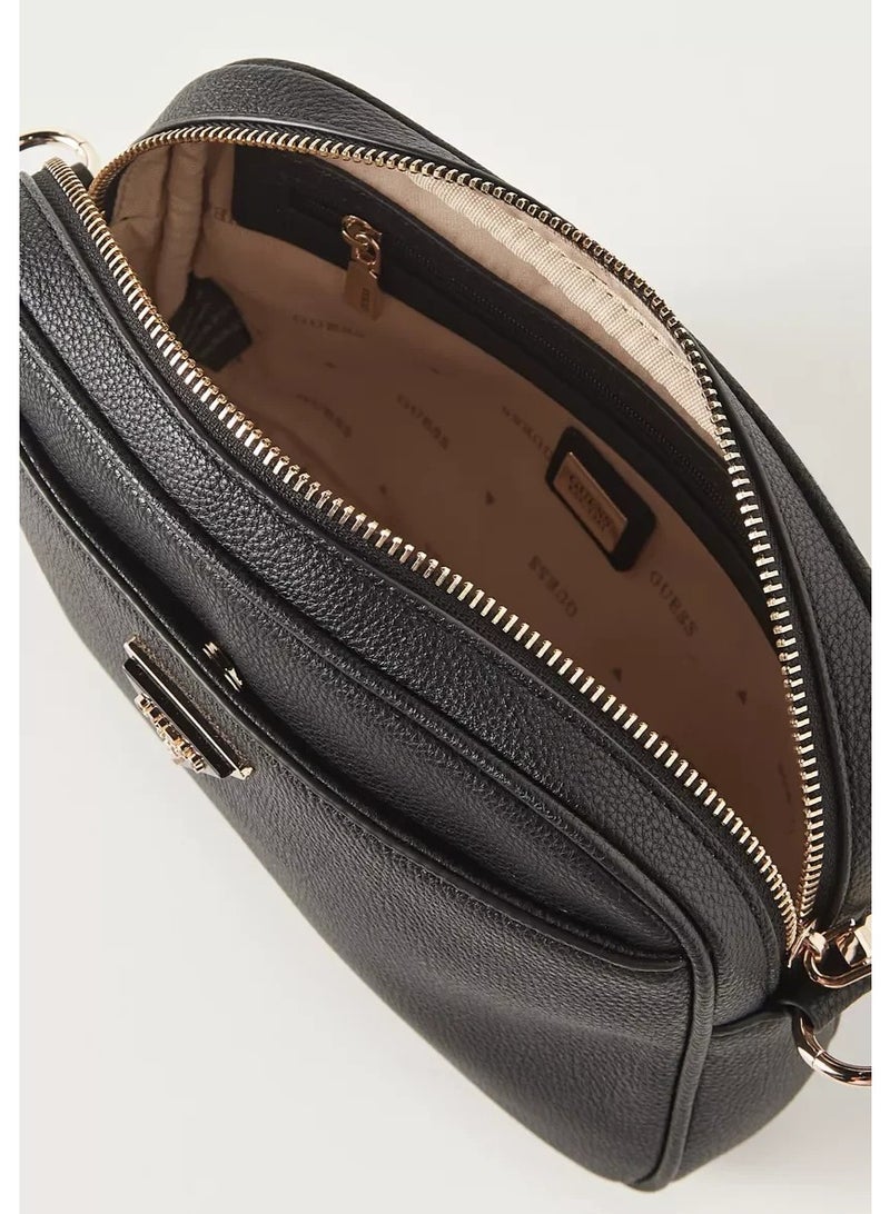 GUESS Lifestyle Crossbody Bag – Black (Detachable Strap, Textured Finish) - Image 3