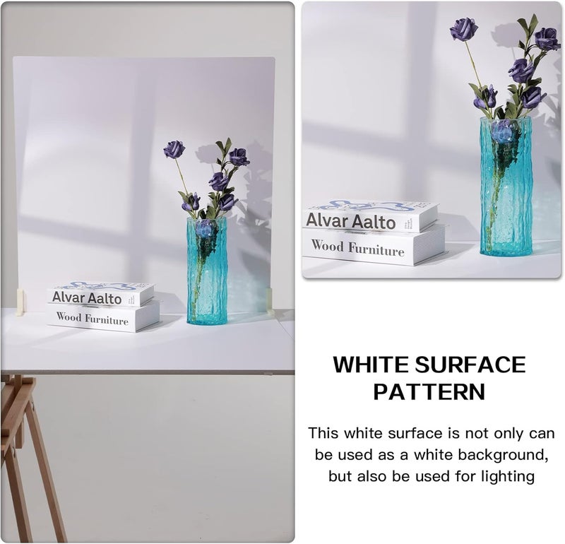 BPA 2 Marble 24x24in Photography Backdrop Boards with 2 PCS Bracket for Flat Lay or Food Photography Background Marble and White Backdrop Photo Table Backdrop - Image 3