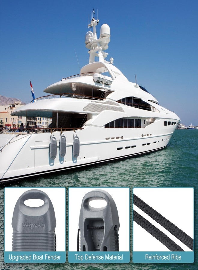 WOOWAVE Boat Fenders，Boat Bumpers for Docking, EVA Pontoon Bumpers with lntegrated Locking Rope，Fit for Yachts, Jon Boat,Pontoon Boat and Bass Boat （1 Pack ） - Image 4