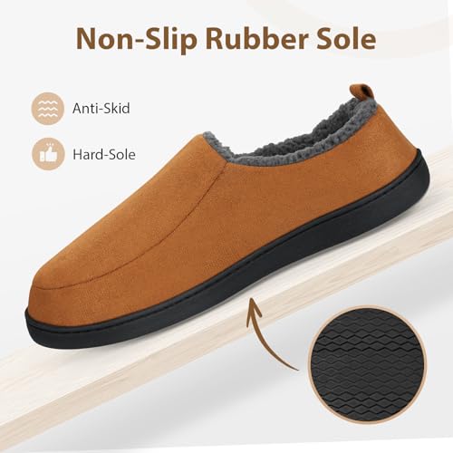 Anmerl Slippers for Men and Women Indoor Outdoor Memory Foam Winter Warm Moccasin House Shoes with Plush Lining & Non-Slip Rubber Sole, Easy Slip-On for Home, Office, Walking - Image 5