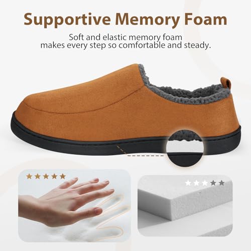 Anmerl Slippers for Men and Women Indoor Outdoor Memory Foam Winter Warm Moccasin House Shoes with Plush Lining & Non-Slip Rubber Sole, Easy Slip-On for Home, Office, Walking - Image 4