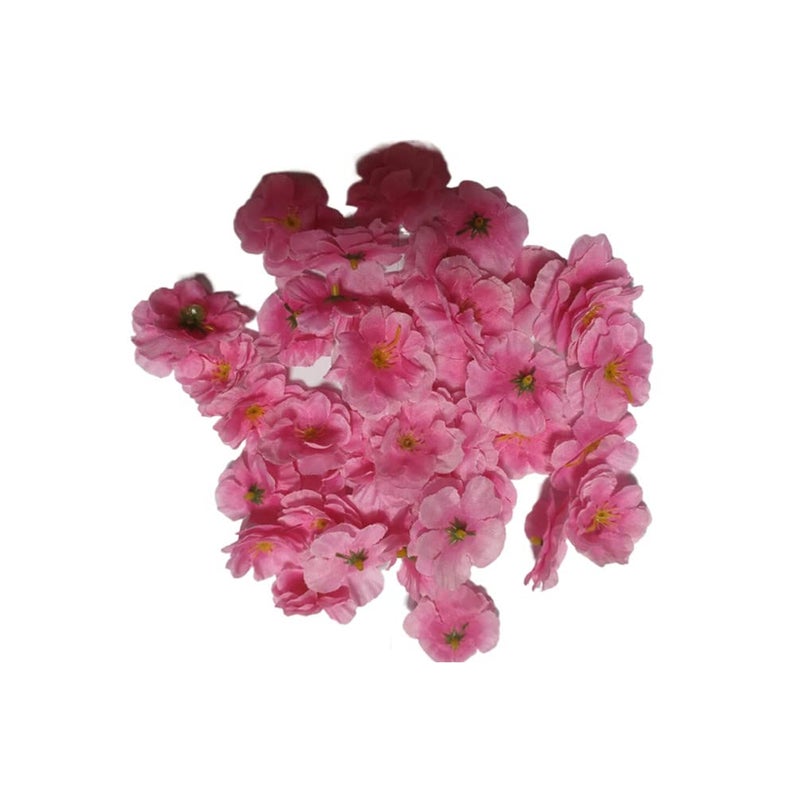 AISIBO Artificial Silk Cherry Blossom Flowers Heads  50PCS Artificial Cherry Blossom Flower  Cherry Blossom Fake Silk for Bridal Hair Clips Headbands Dress DIY Accessories Wedding Party(Pink) - Image 1