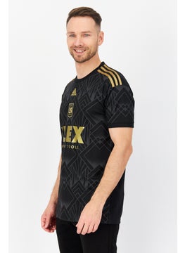 Adidas Men Sportswear Fit Los Angeles FC Short Sleeve Football Jersey, Black Combo  - Image 3