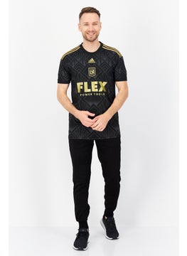 Adidas Men Sportswear Fit Los Angeles FC Short Sleeve Football Jersey, Black Combo  - Image 2