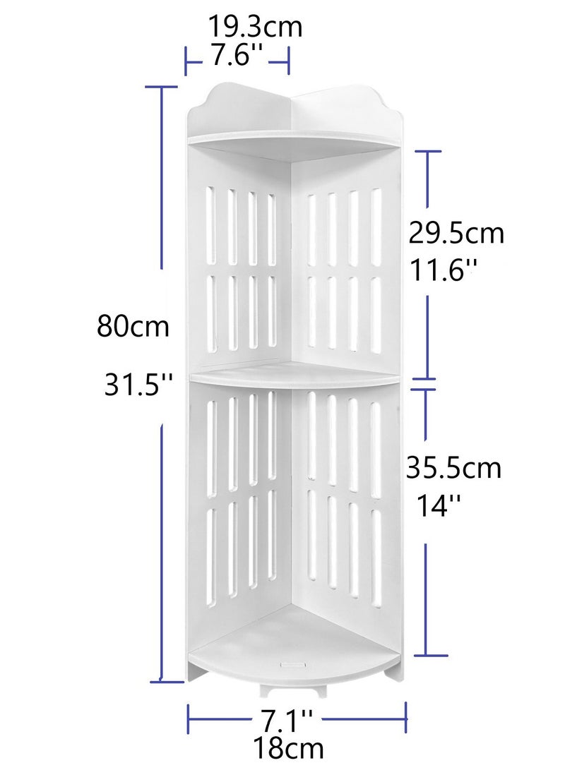 اوجيزور رف زاوية، رف تخزين زاوية، PVC، عالمي لأي موقف، ارتفاع 31.5 بوصة (80 سم)، أبيض - Image 2