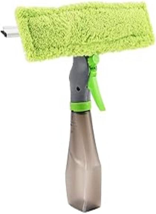 JSCARLIFE JSCARLIFE 3 in 1 Spray Glass Brush Kit - Window Cleaner Spray Bottle, Wiper Squeegee Microfibre Cloth Pad Kit for Cleaning Home Windows, car Windows, etc. 