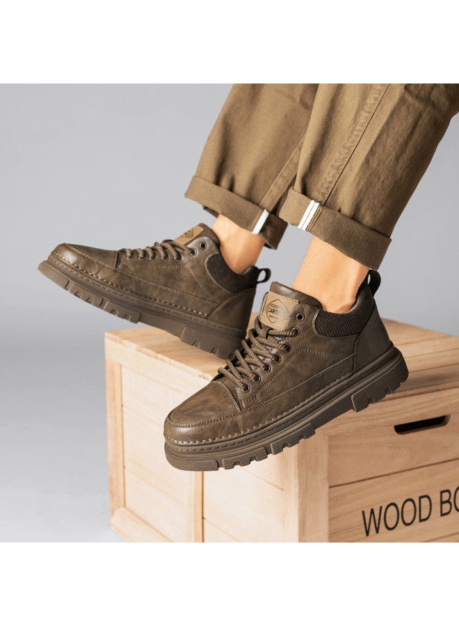 CARTELO Retro Casual Mid-cut Work Boots, Men's Stylish And Versatile Spring/autumn Martin Boots, Short Boots For Men - Image 2