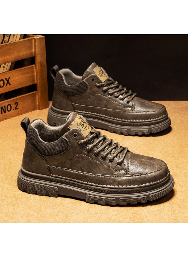 CARTELO Retro Casual Mid-cut Work Boots, Men's Stylish And Versatile Spring/autumn Martin Boots, Short Boots For Men - Image 3