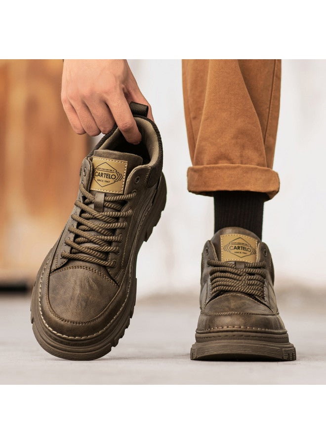 CARTELO Retro Casual Mid-cut Work Boots, Men's Stylish And Versatile Spring/autumn Martin Boots, Short Boots For Men - Image 4