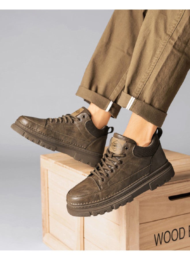 CARTELO Retro Casual Mid-cut Work Boots, Men's Stylish And Versatile Spring/autumn Martin Boots, Short Boots For Men - Image 1