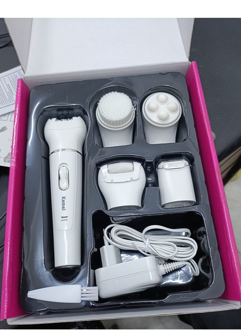 Kemei - Professional Women's Grooming Kit KM-2199 5 in 1 Full Body Hair Removal Device for Women by Kemei, 90 Minutes Running Time and 600mAh Lithium Battery with Waterproof - Image 1