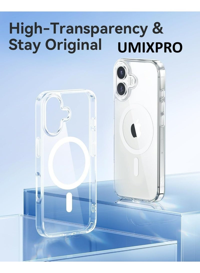 UMIXPRO Clear Magnetic Case for Apple iPhone 17, MagSafe Compatible, Hybrid Protective Slim Transparent Cover with Shockproof Silicone Frame - Image 2