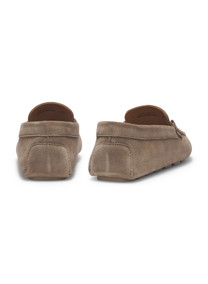 BOSS Suede moccasins with driver outsole