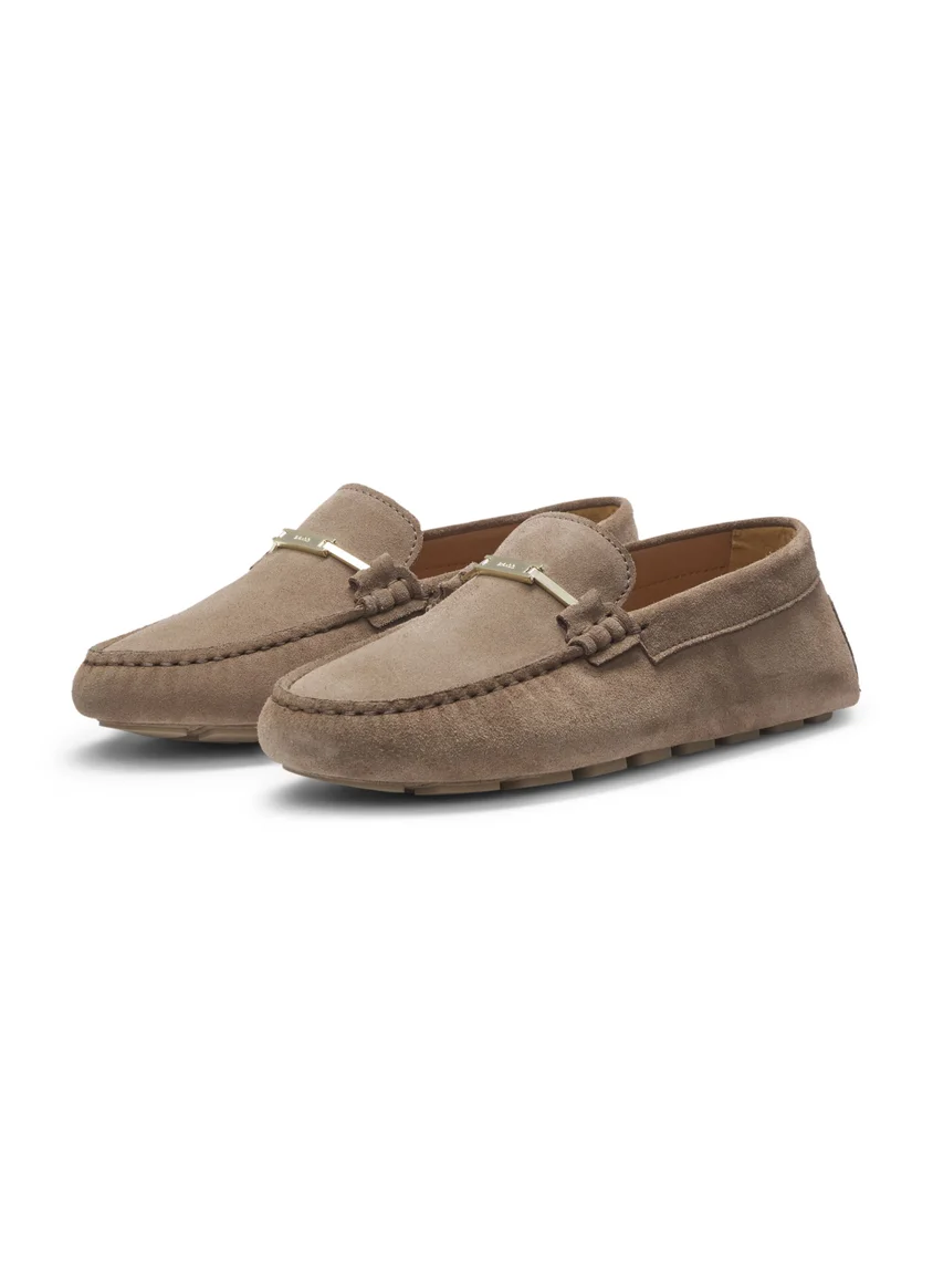 BOSS Suede moccasins with driver outsole
