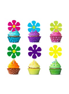 SYOSI SYOSI 60 Pcs Mini Retro Shaped Cutouts Flower for Hippie Party Craft or Home Wall Decoration  - Image 2