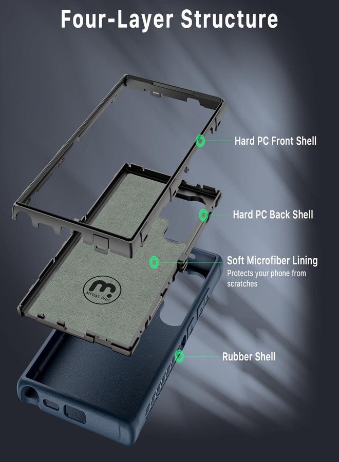 جراب MYBAT Pro Maverick Series لهاتف سامسونج جالاكسي S24 ألترا مع مشبك حزام، 6.8 بوصة، جراب حماية متين للغاية بمواصفات عسكرية مع حامل دوار 360 درجة (بدون واقي شاشة) أزرق - Image 2