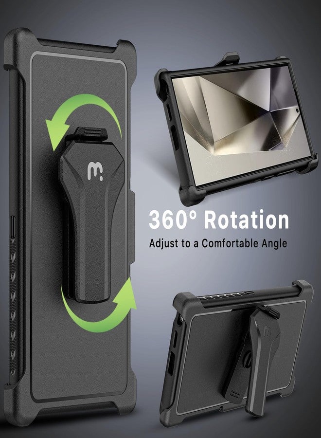 جراب MYBAT Pro Maverick Series لهاتف سامسونج جالاكسي S24 ألترا مع مشبك حزام، 6.8 بوصة، جراب حماية متين للغاية بمواصفات عسكرية مع حامل دوار 360 درجة (بدون واقي شاشة) أزرق - Image 4