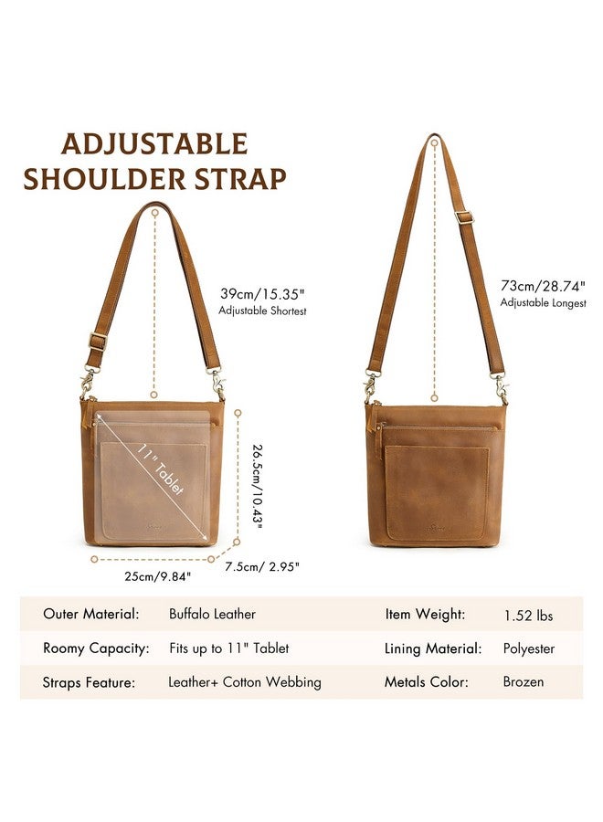 S-ZONE Leather Crossbody Bag for Women Vintage Cross Body Bags Shoulder Purse Ladies Medium Handbag with Multi Pockets - Image 3