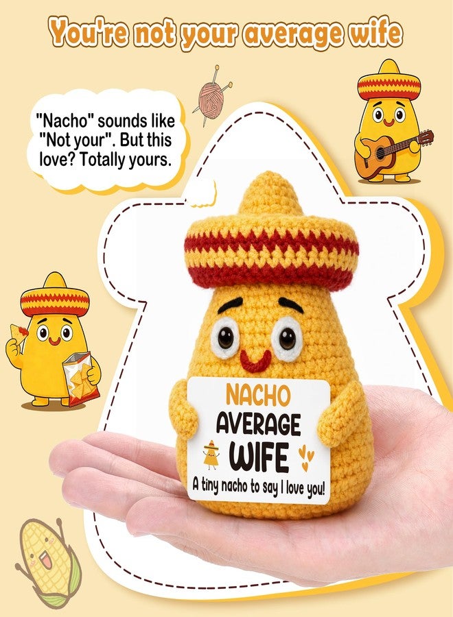 BdayPtion Mothers Day Wife Present from Husband, Wife Birthday Gift for Her, Wife's Anniversary Women Gifts, Wife's Romantic I Love You Gifts, Funny I Love You Present Handmade Crochet Nacho Decoration - Image 2