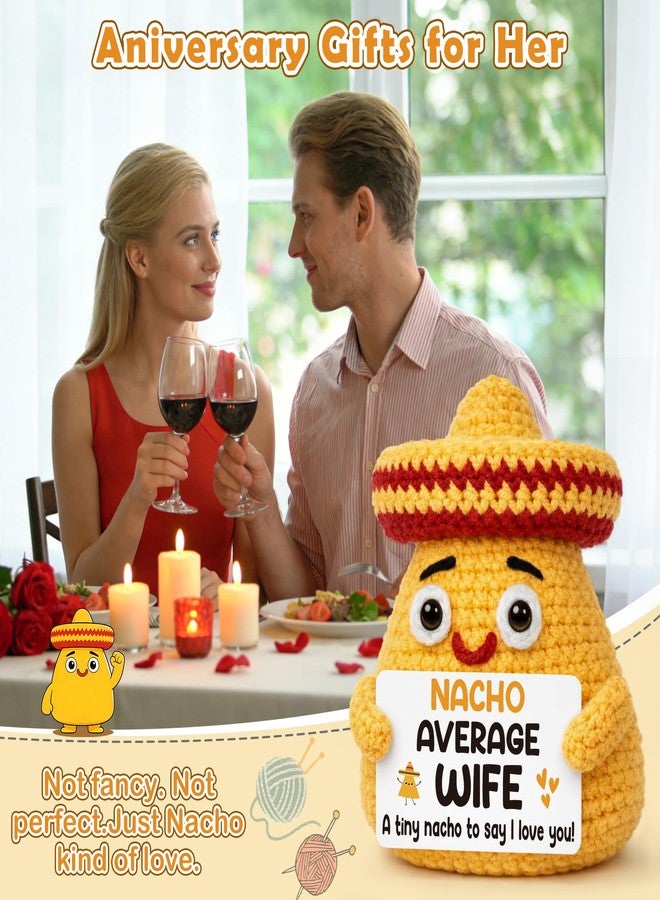 BdayPtion Mothers Day Wife Present from Husband, Wife Birthday Gift for Her, Wife's Anniversary Women Gifts, Wife's Romantic I Love You Gifts, Funny I Love You Present Handmade Crochet Nacho Decoration - Image 4