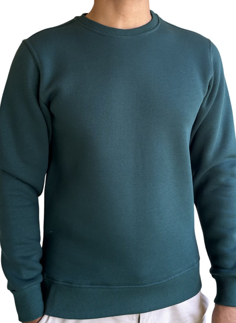 Horse Polo Sweatshirt Round Neck, Green - Image 1