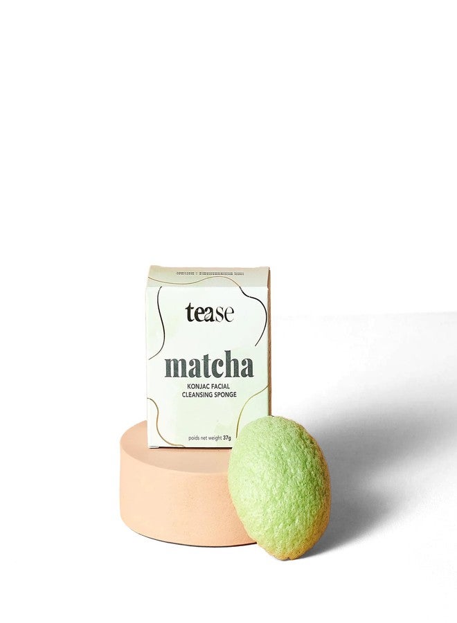 Tease Tea Facial Exfoliator Sponge - Matcha Konjac Facial Sponge, Face Sponge for Cleansing, Konjac Sponge, Exfoliating Sponge for Face, Facial Scrubber Infused with Matcha Green Tea for All Skin - Image 1
