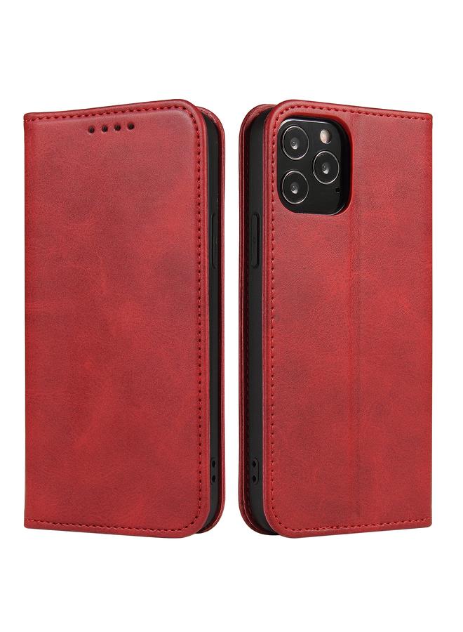Zaboon Case For iPhone 12 / 12 Pro Calf Texture Magnetic Horizontal Flip Leather Case with Holder & Card Slots & Wallet - Image 1