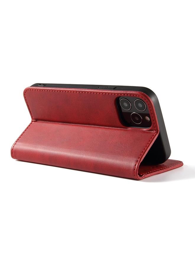 Zaboon Case For iPhone 12 / 12 Pro Calf Texture Magnetic Horizontal Flip Leather Case with Holder & Card Slots & Wallet - Image 4