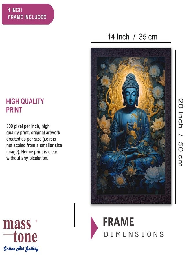 Masstone Decorative Gautam Buddha in Meditation Wall Painting with UV Textured Effect Framed HD, 50x35 cm Wall Hanging Photos Home Décor Wall Art For Living Room, Bedroom, Office - Image 2