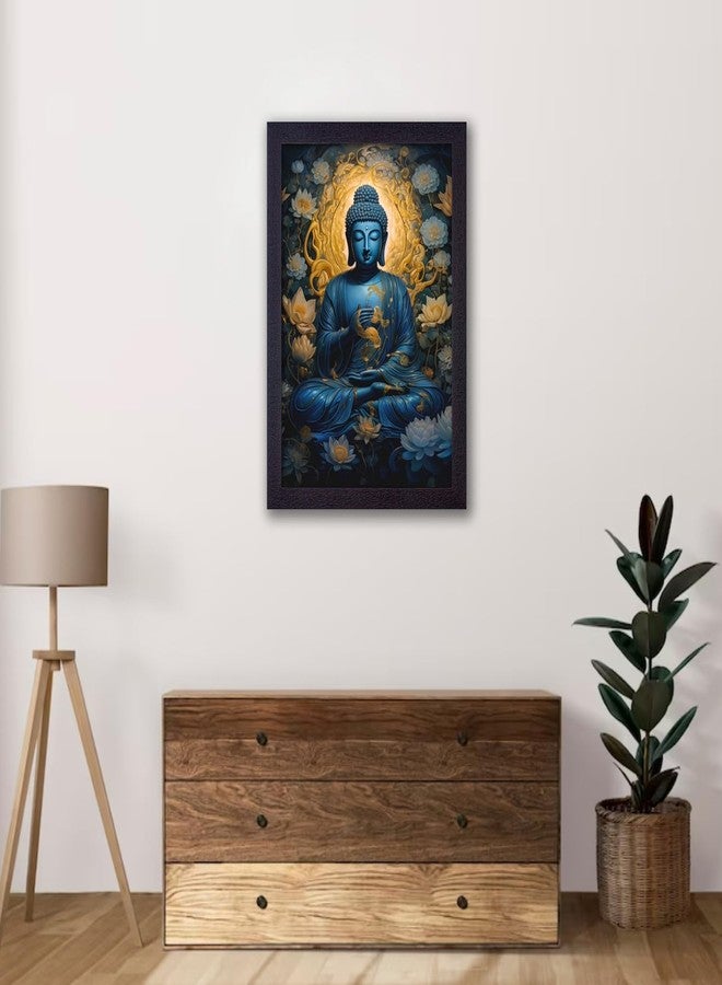 Masstone Decorative Gautam Buddha in Meditation Wall Painting with UV Textured Effect Framed HD, 50x35 cm Wall Hanging Photos Home Décor Wall Art For Living Room, Bedroom, Office - Image 4