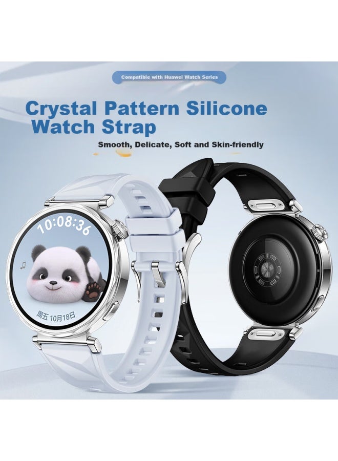 Tinker Xiao Pi Jiang Silicone Watch Band For Huawei Watch Gt 5 Pro Ice Crystal Pattern, Huawei Watch 5 Band Gt 4/gt 5 Quick Release Interface For Women 42/41mm Dial - Image 2