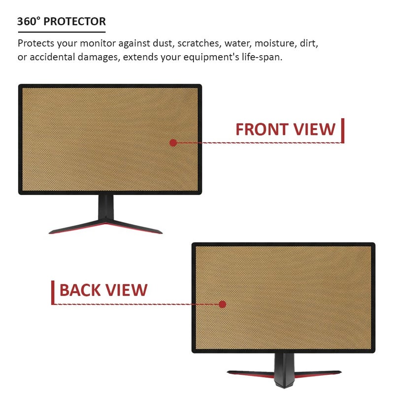 Cranique Dust Proof LCD / LED Monitor Cover for 24" Dell | HP | LG | Lenovo | Samsung | Acer | BenQ 24 Inch (Khaki) - Image 5