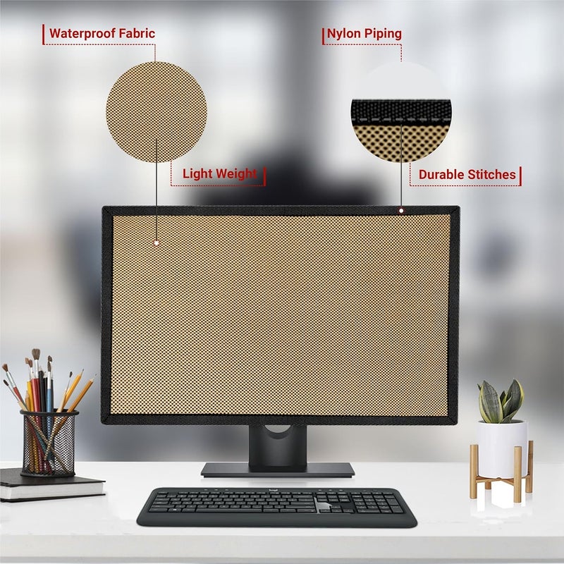 Cranique Dust Proof LCD / LED Monitor Cover for 24" Dell | HP | LG | Lenovo | Samsung | Acer | BenQ 24 Inch (Khaki) - Image 3