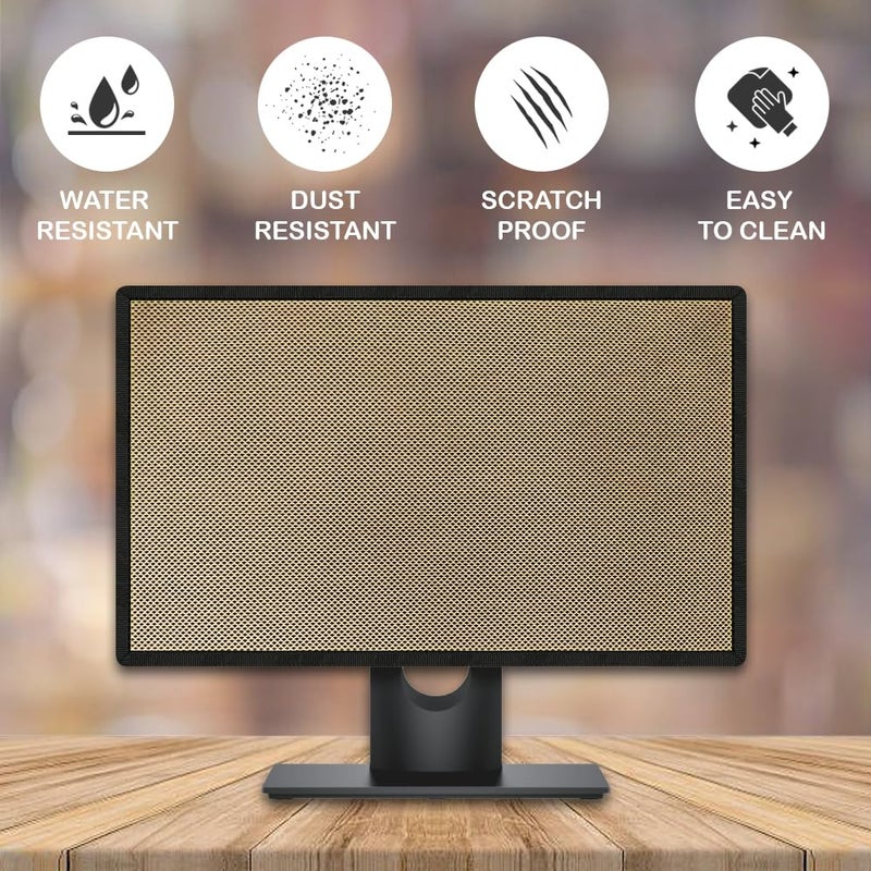 Cranique Dust Proof LCD / LED Monitor Cover for 24" Dell | HP | LG | Lenovo | Samsung | Acer | BenQ 24 Inch (Khaki) - Image 2