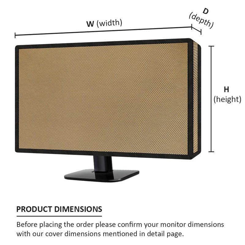 Cranique Dust Proof LCD / LED Monitor Cover for 24" Dell | HP | LG | Lenovo | Samsung | Acer | BenQ 24 Inch (Khaki) - Image 4